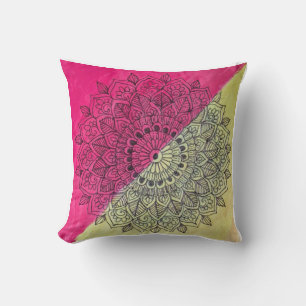 Coussin Mandala Dégradé de Coucher de Soleil