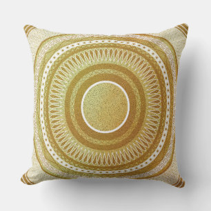 Coussin Mandala doré et paillettes