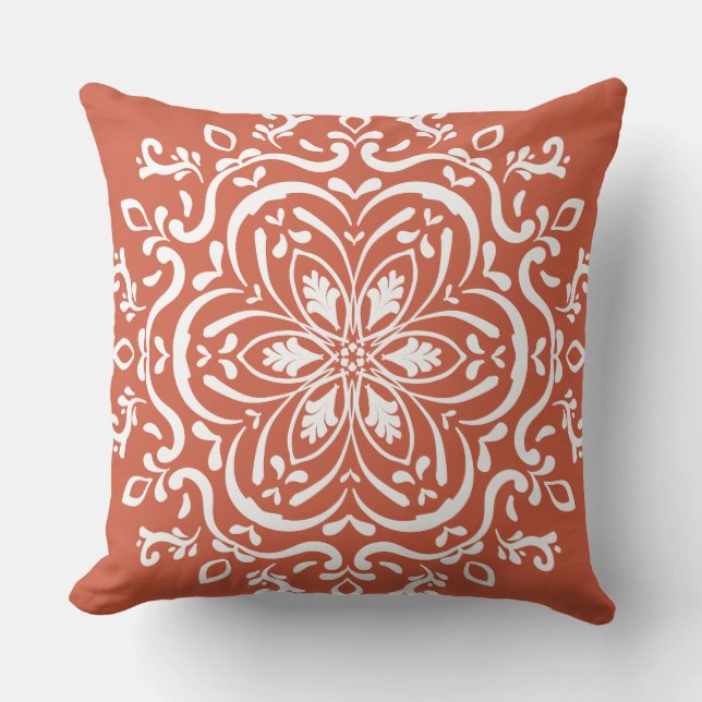 Coussin Mandala en terre cuite (Recto)