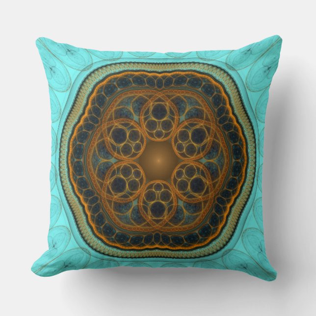 Coussin Mandala fractal harmonique (Recto)