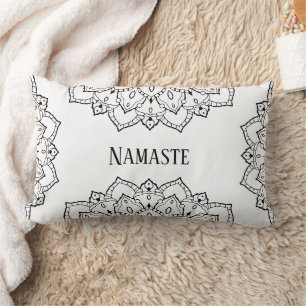 Coussin Mandala Lumbar noir et blanc