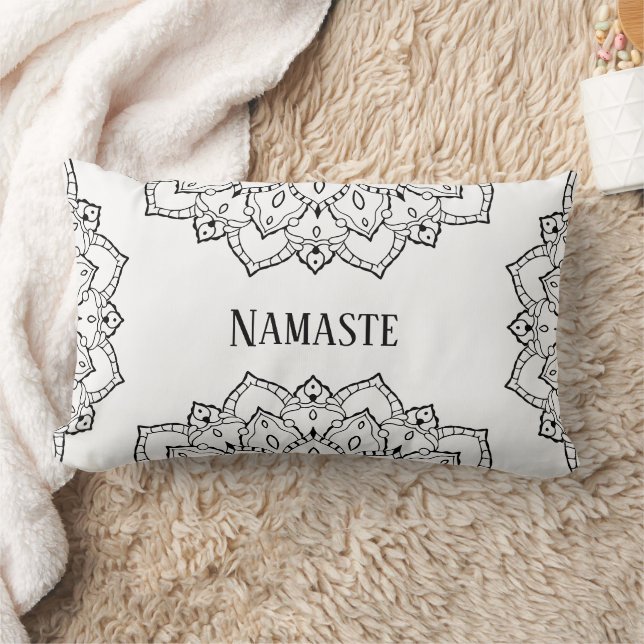 Coussin Mandala Lumbar noir et blanc (Couverture)