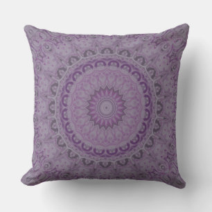 Coussin Mandala Rêve Aquarelle dans des Tons de Violet