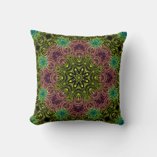 Coussin Mandala ronde kaléidoscope ornement décoration c