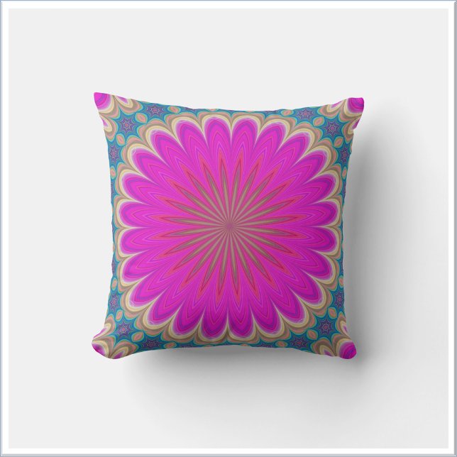 Coussin Mandala rose boho (Créateur téléchargé)