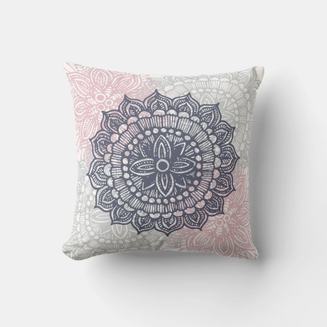 Coussin Mandala Tracery Ornement Jeu d'oreiller (Recto)