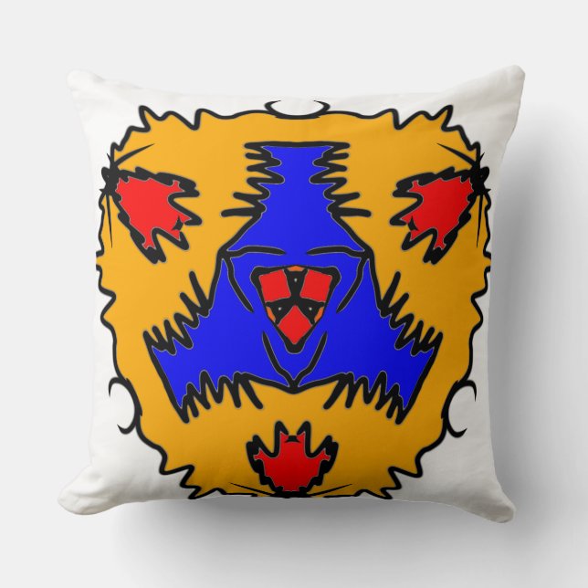 Coussin Mandala Tribal Doré (Recto)