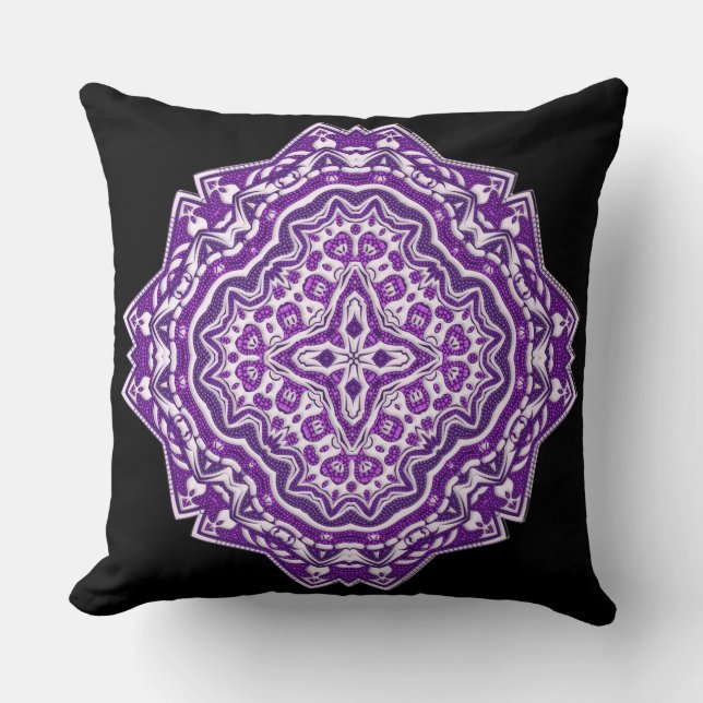 coussin mandala violet (Recto)