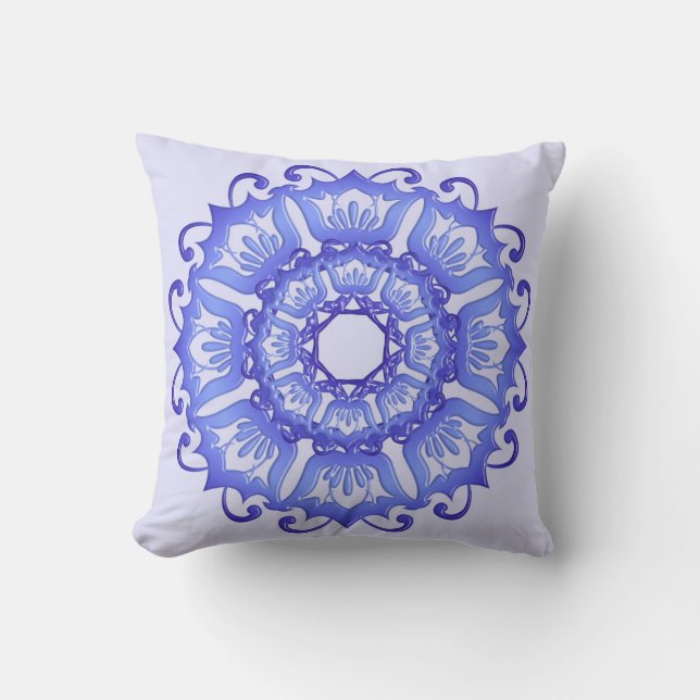 Coussin Mandala. violet floral (Recto)
