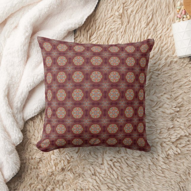 Coussin Mandalas en motifs mixtes Maroon (Couverture)