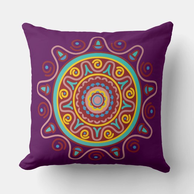 Coussin Mandana traditionnel - art indien (Recto)