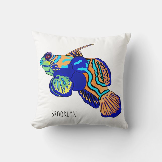 Coussin Mandarinfish cartoon illustration  (Recto)