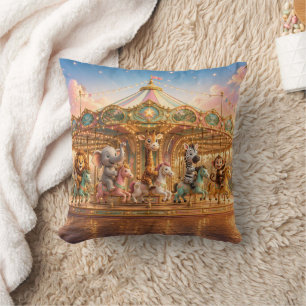 Coussin Manège merveilleux de la jungle magique