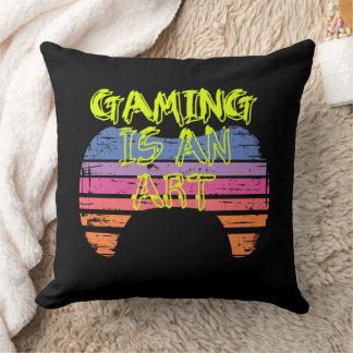 Coussin Manette de jeu Art Citation Rétro Coucher de solei