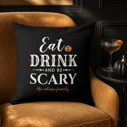 Coussin Manger Boire et être Effrayant Typographie Moderne