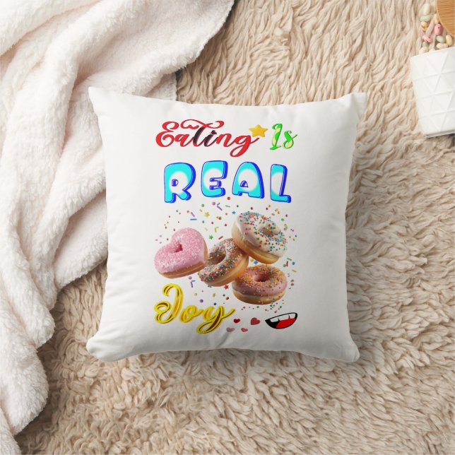Coussin Manger du Polyester Est Une Joie Réelle (Couverture)