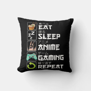 Coussin Manger Sleep Anime Jeu Répétition Kawaii Otaku Ani