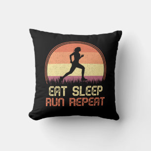 Coussin Manger Sleep Run Répéter Marathon de l'athlète rét