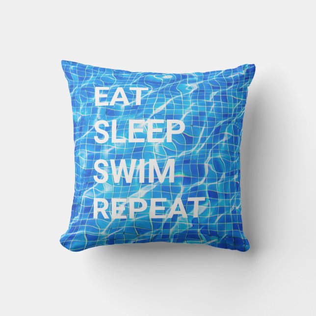 Coussin Manger Sommeil nage Répéter piscine aquatique aqua (Recto)