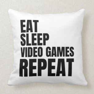 Coussin manger veille jeux vidéo répéter