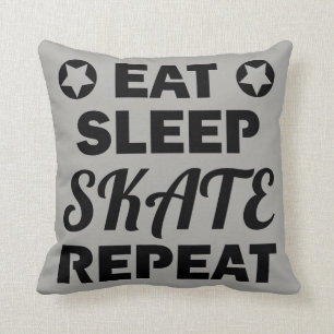 Coussin Mangez la répétition de patin de sommeil, roulea