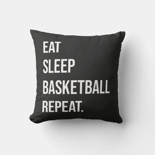 Coussin Mangez le basketball de sommeil répéter. (Recto)