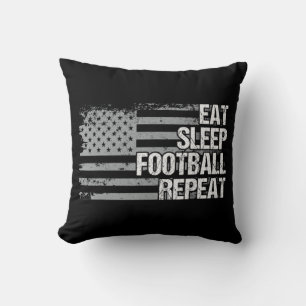 Coussin Mangez Le Football Dormir Répétez Le Drapeau US Ho