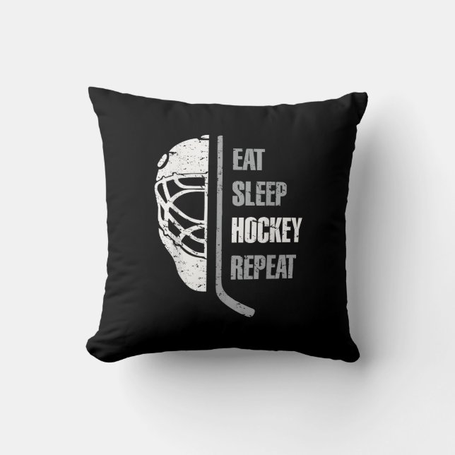 Coussin Mangez Le Hockey Sleep Répéter Noël Pour Les Enfan (Recto)