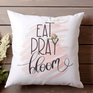 Coussin Mangez Pray Bloom Rose Rose dentelle d'impression 