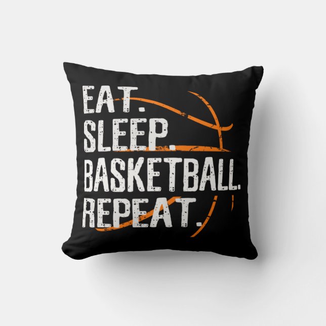 Coussin Mangez Sleep Basketball Répéter - Cadeau Pour Bask (Recto)