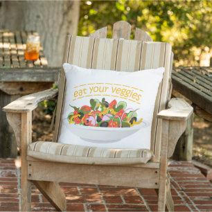 Coussin Mangez vos Légumes Citer salade fraîche mélange bo