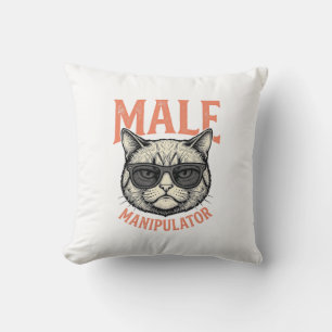 Coussin Manipulateur Masculin Lunettes de Soleil Chat Drôl