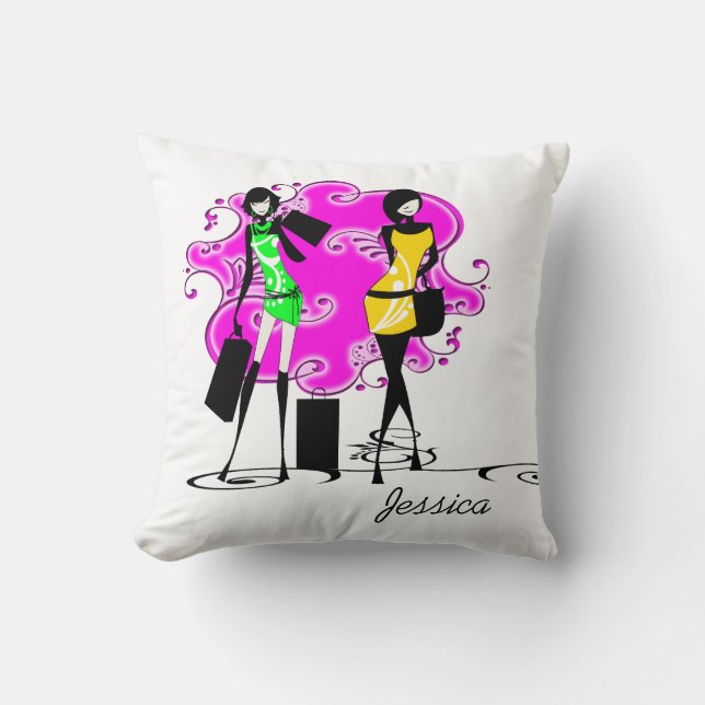 Coussin Mannequins nommés de filles à la mode (Recto)