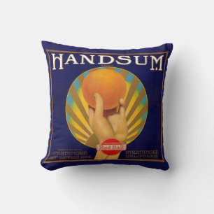 Coussin Manque de étiquette de caisse orange des années 19