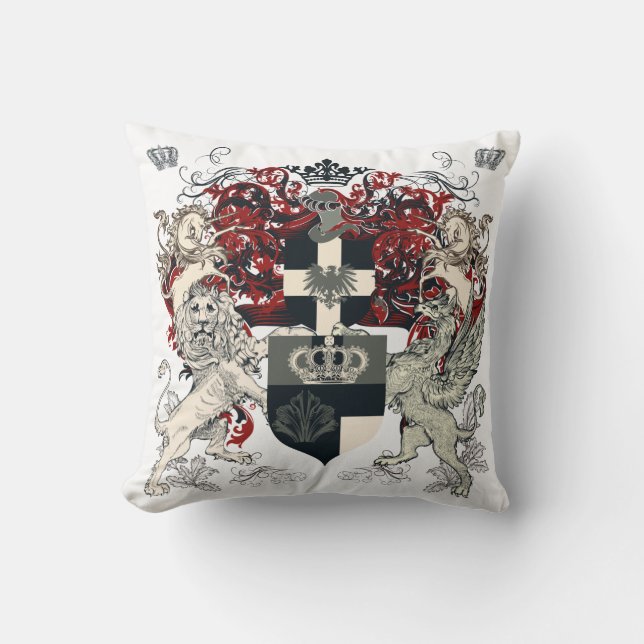 Coussin Manteau héraldique des bras, du lion de couronne (Recto)