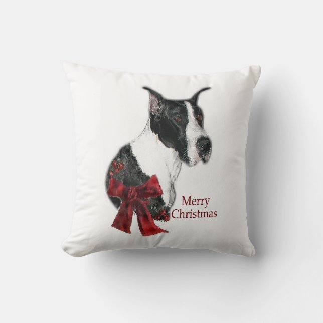 Coussin Mantle grand Dane Noël (Recto)