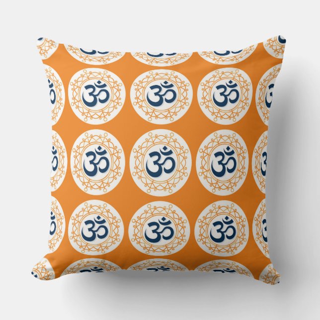 Coussin Mantra de Dieu indien Design Om (Recto)