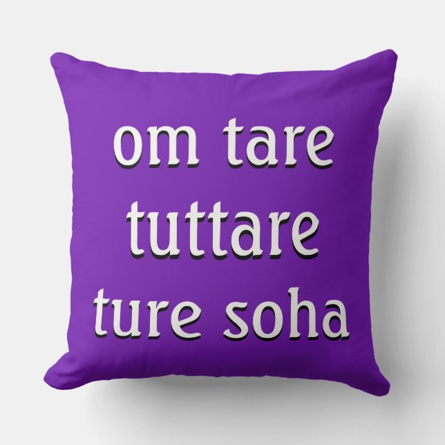 Coussin Mantra : om tare tuttare ture soha (Recto)