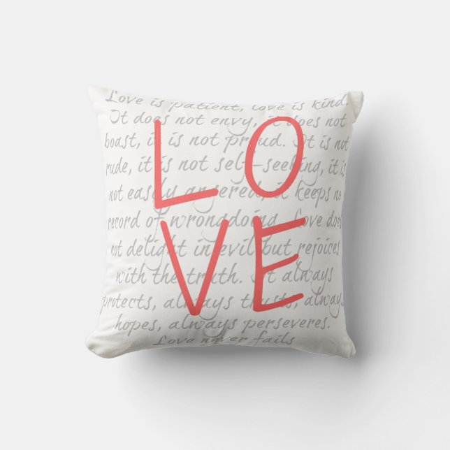 coussin manuscrit d'AMOUR, avec le vers de (Recto)