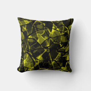Coussin Marbre abstrait noir vert brillant sans soudure