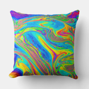 Coussin Marbre arc-en-ciel tourbillonne brillamment et bel