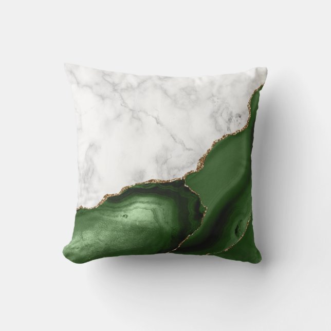 Coussin Marbre blanc de Parties scintillant Gold Agate ver (Recto)