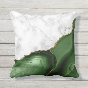 Coussin Marbre blanc de Parties scintillant Gold Agate ver