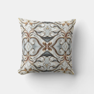 Coussin Marbre Blanc Doré Rose Luxe Glamour