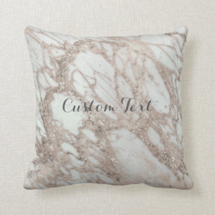 Coussin Marbre Glam Rose Rose Gold Argent Style Designer