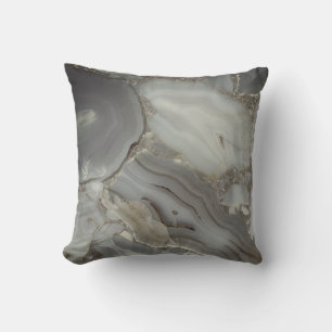 Coussin Marbre Gris avec Veine d'Or