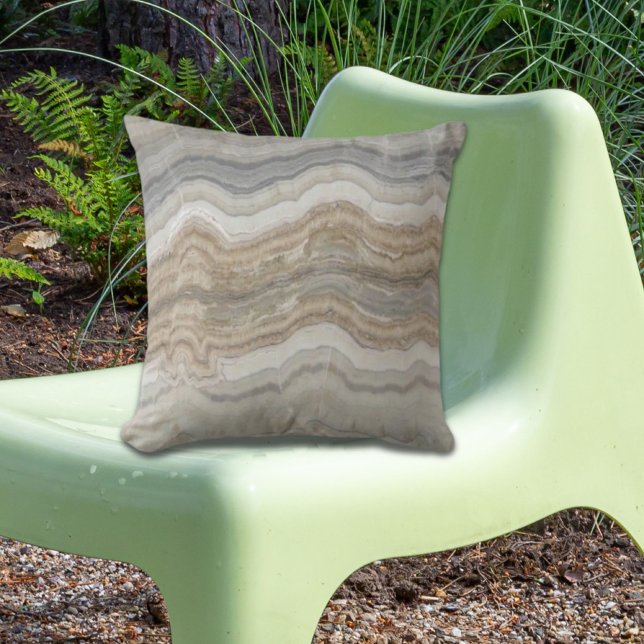 Coussin marbre gris brun scandinave minimaliste (minimalist scandinavian granite brown grey marble outdoor pillow)