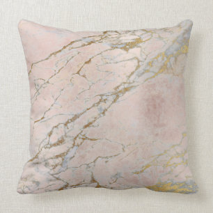 Coussin Marbre nacré de brosse de poudre d'or de rose de