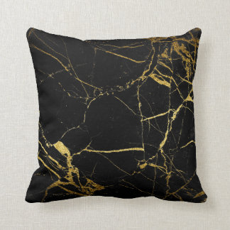 Coussin Marbre noir d'or - carreau