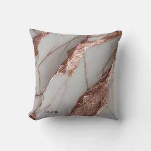 Coussin Marbre Pailleté Cuivre Tendance